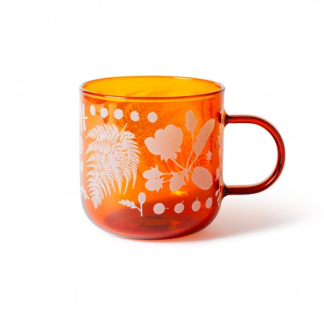 Mug en verre givré - Fleur (botanicals)