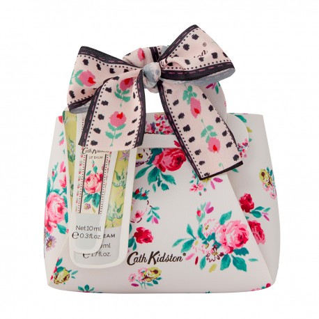 Pochette cuir vegan crème mains baume lèvres - Cath Kidston (Wild Fl)