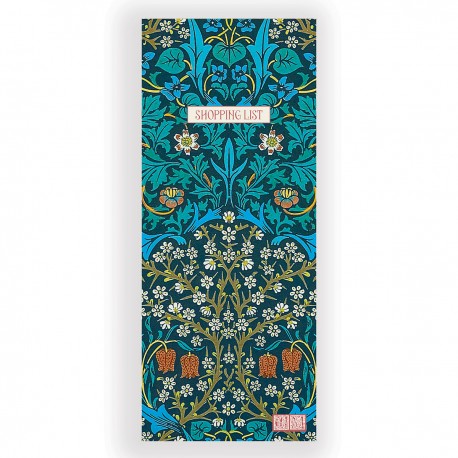 Magnetic shopping list - William Morris (Blackthorn dark)