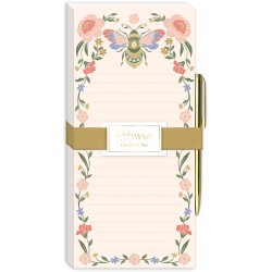 List pad with pen - Wildflower Meadow (bee)