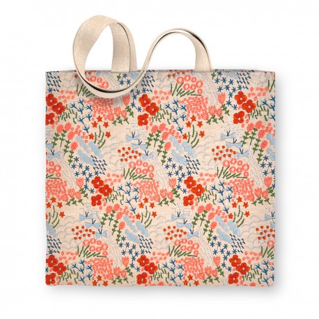 Embroidered fabric tote - Wildflower Meadow