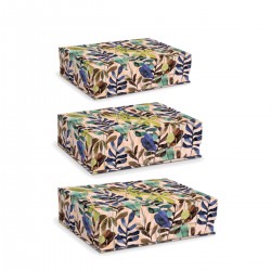 Set de 3 boîtes rectangulaires gigognes GM - Neutral Foliage