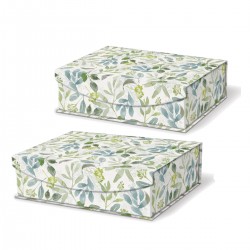 Set de 3 boîtes rectangulaires gigognes GM - Leaf Pattern