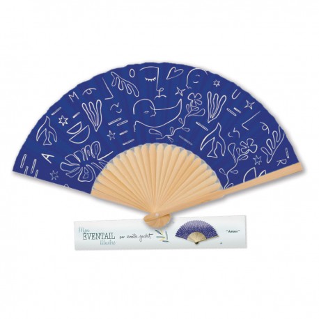 FAN (23cm / Polyster / Bamboo / Laser Logo) - Amour