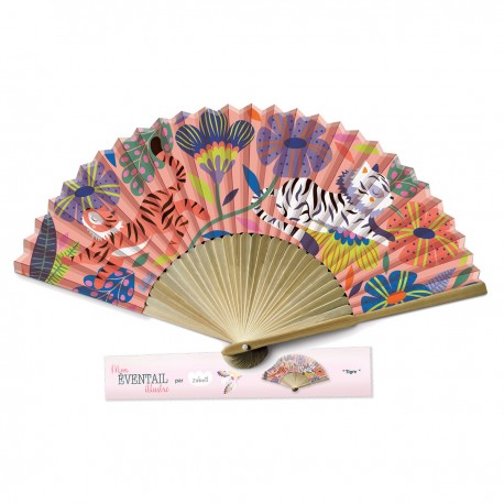 FAN (23cm / Polyster / Bamboo / Laser Logo) - Tigre