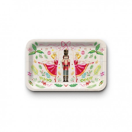 Plateau rectangulaire kraft (mate 28x18 cm) - Magie Noël
