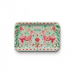 Plateau rectangulaire kraft (mate 28x18 cm) - Noël Folk