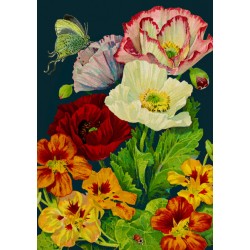 Carte double GM et enveloppe - Botanical (Mix flowers)