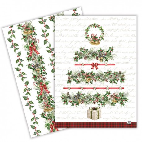 Kitchen towel set 2 - Holiday Garland