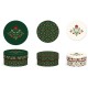 Set of 3 round boxes - Christmas wallpaper berries