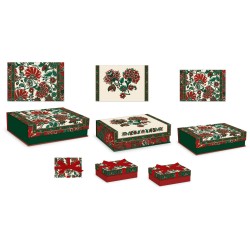 Set of 5 nested rectangular boxes - Christmas tapestry