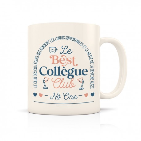 Mug céramique beige mat 350ml - Club N°One (best collègue)