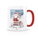 Mug céramique 350ml (int/anse rouge) - Joyeux Noël