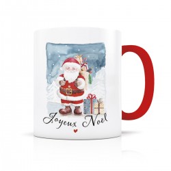 Mug céramique 350ml (int/anse rouge) - Joyeux Noël