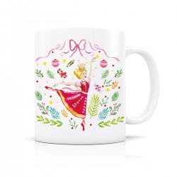 Mug ceramic 350ml (red inside and handle) - Magie Noël (Clara)