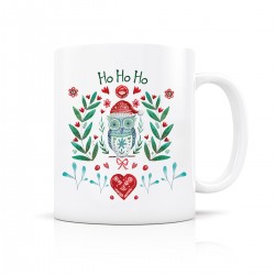 Mug ceramic 350ml - Noël Folk (Chouette)