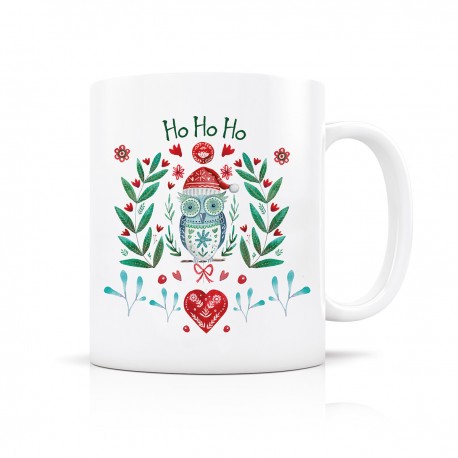 Mug céramique 350ml - Noël Folk (Chouette)