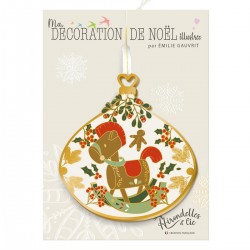 Christmas adornment - Belle nuit de Noël (houx et cheval)
