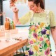 Apron 100% organic cotton (GOTS) - Flamingo Tropico