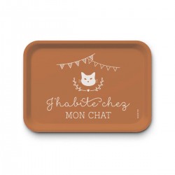 Plateau rectangulaire (42x30 cm) - J'habite chez mon chat