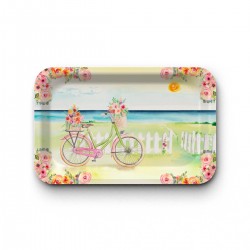 Tray recycled kraft (28x18 cm) - Spring floral