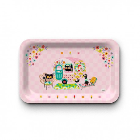 Tray recycled kraft (28x18 cm) - Retro love