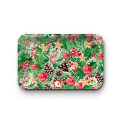 Tray recycled kraft (28x18 cm) - Noël floral