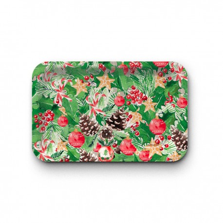 Tray recycled kraft (28x18 cm) - Noël floral
