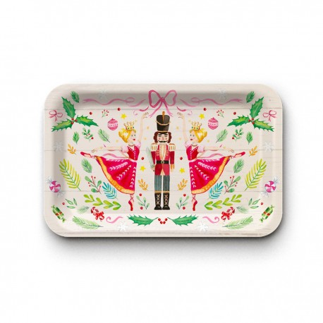 Plateau rectangulaire kraft (mate 28x18 cm) - Magie Noël
