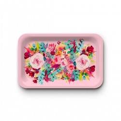 Tray recycled kraft (28x18 cm) - Floral rose (blush pink)