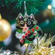 Décoration de Noël à suspendre (10 cm) - Maison bonbon (chat)
