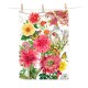 Torchon 100% coton - Dahlias