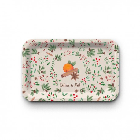 Tray recycled kraft (28x18 cm) - Belle nuit de Noël