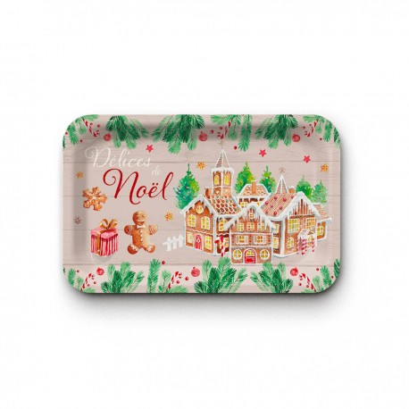 Tray recycled kraft (28x18 cm) - Délices de Noël