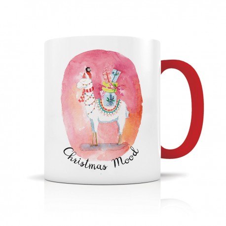 Mug céramique 350ml (int/anse rouge) - Christmas Mood