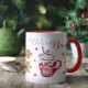 Mug ceramic 350ml (red inside and handle) - Délices Noël