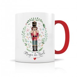 Mug céramique 350ml (int/anse rouge) - Magie noël