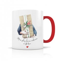 Mug céramique 350ml (int/anse rouge) - Mon plus beau cadeau