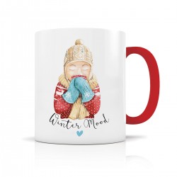 Mug céramique 350ml (int/anse rouge) - Winter Mood