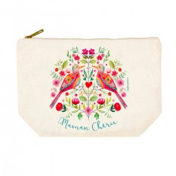 Trousse rectangulaire GM (28x20 cm) - Floral folk (Maman chérie)
