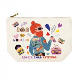 Trousse rectangulaire GM (28x20 cm) - Coeur de rockeur (rockeur) *