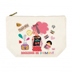 Trousse rectangulaire GM (28x20 cm) - Coeur de rockeur (rockeuse)