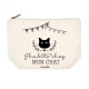 Trousse rectangulaire GM (28x20 cm) - J'habite chez mon chat