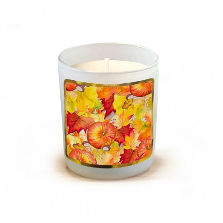 Bougie parfumée 220gr en verre blanc - Automne