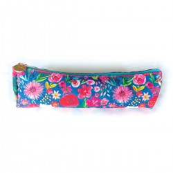 Pencil case in cotton - Floral folk