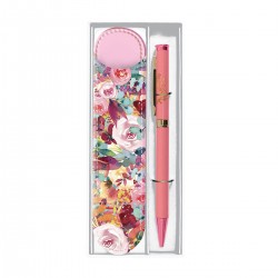 Box & Pen & PU - Floral rose