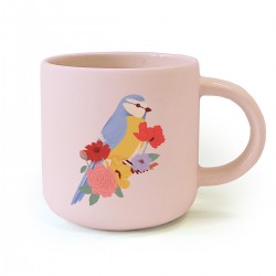 Mug céramique rond rose 350ml - Nature vivante (libre)