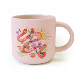 Mug céramique rond rose 350ml - Far-west (Serpent)
