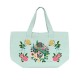 Grand sac cabas en coton vert avec fermeture - Le Jardin des Secrets