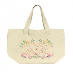 Large tote bag with closure - A fleur de peau